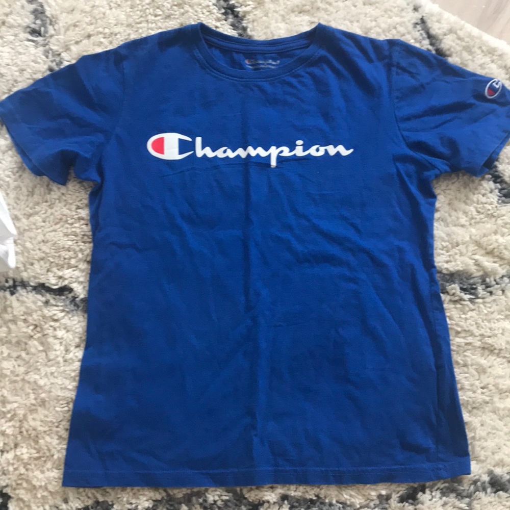 Blue Champion Logo Tee!!! ( YOUTH LARGE)